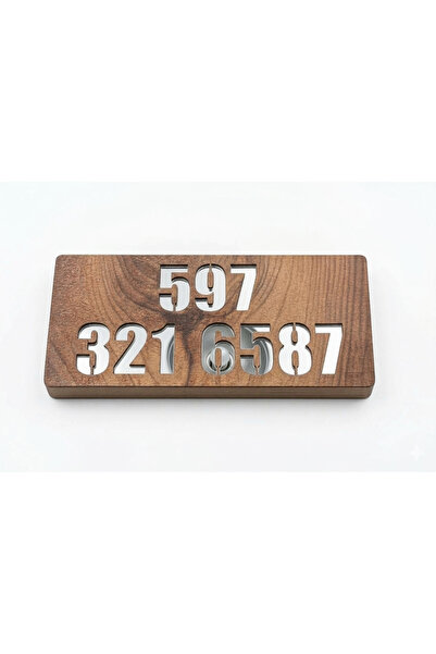 kalıcı anlar Wooden-Silver Car Parking Telephone Number Plate