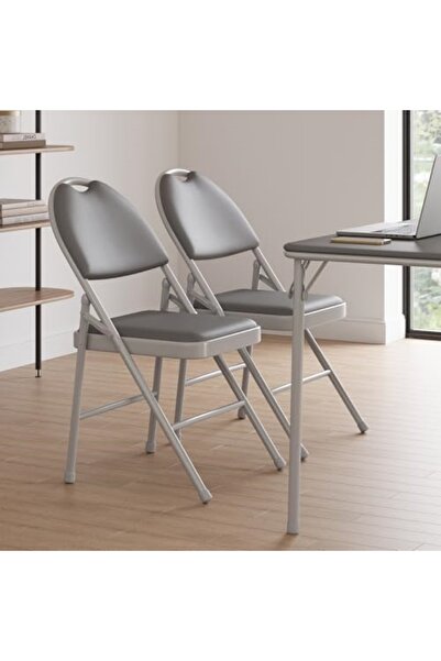 Garvee Folding Chairs,Padded Foldable Chair with PU Leather Cushion and Back,...