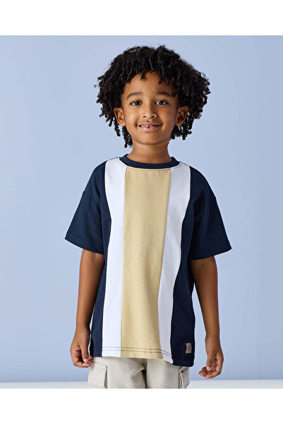 REDTAG Boys Multicolour Cut and Sew Fashion T Shirt