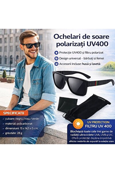 Trizand Ochelari de soare polarizați cu efect de oglindă, UV400