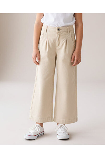 REDTAG Girls White Pleated Trouser