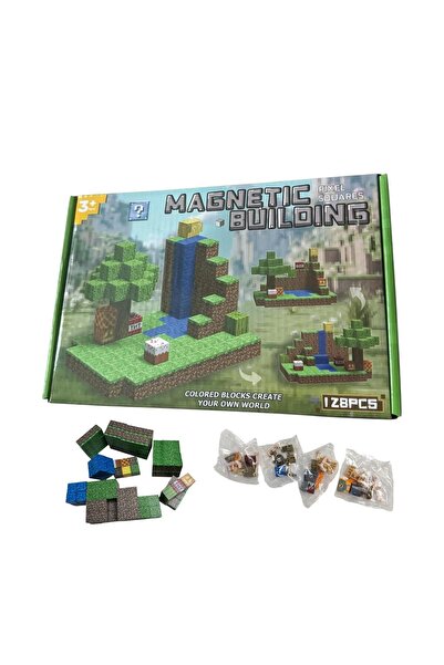 ADIRI SHOP Set construcție interactiv Magnetic Cube Building, 128 piese magne...