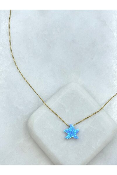 Seda Bijuteri سلسلة خاصة من حجر الأوبال مرصّع بالأحجار على شكل نجم البحر بالل...