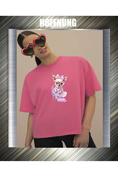 HOFFNUNG Unisex Short Sleeve Round Neck Woooo Dog Shoes Printed Solid Color T...