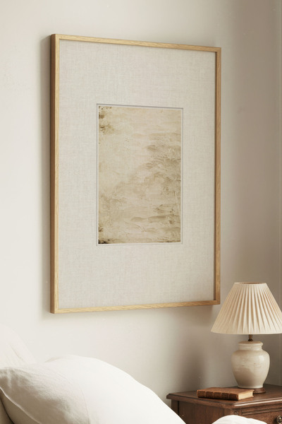 Zevahir Home 1 Piece Natural Wooden Frame Minimalist Abstract Drawing Vintage...