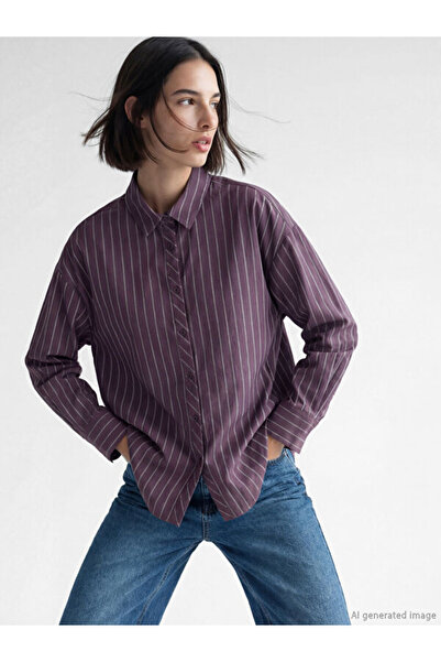 LC Waikiki UZG STORE'dan Stil Sahiplerine Çizgili Bol Dikim Kadın Gömlek