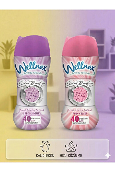 Wellnax Granül Çamaşır Parfümü ve Yumuşatıcısı Urban Night - Pink Velvet 2 li...
