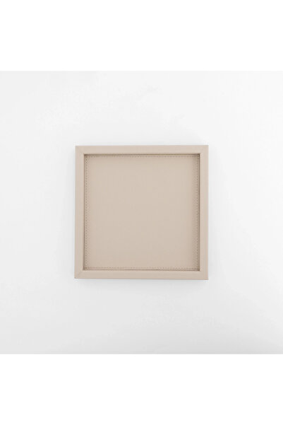 Qua Home Ryta Dekoratif Deri Tepsi Krem 22x22x2,5 cm