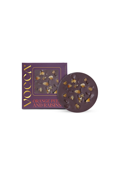 Vocca Chocolatier Barks - Dark chocolate Orange peel & Raisin - 80g
