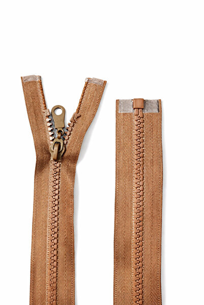 Poly Kahverengi kemik diş fermuar 1 adet 60 cm / kemik fermura 1. Kalite