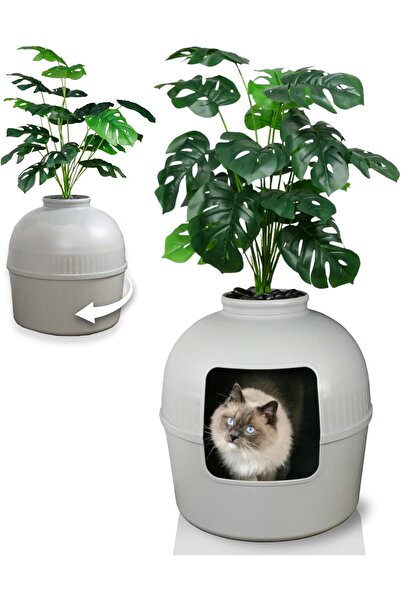 Genaric صندوق فضلات مخفي من بي جيه إف بيتس مع نبتة مونستيرا اصطناعية