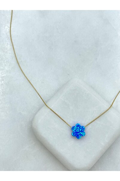 Seda Bijuteri سلسلة خاصة من الأوبال مرصّع بالأحجار على شكل زهرة باللون الأزرق...