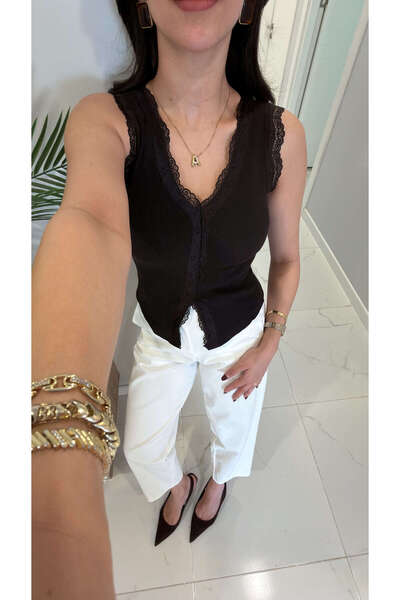 BİRCANÇİL Pelowsy Brown Lace Pack Blouse