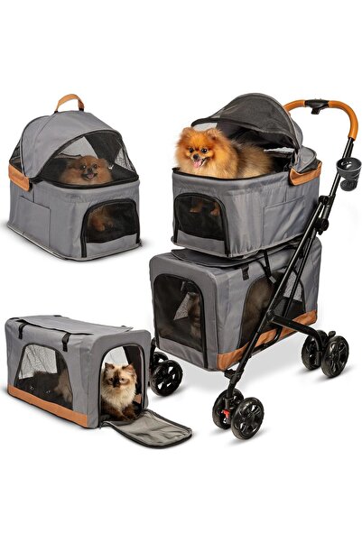 Genaric عربة حيوانات أليفة مزدوج مع حامل قابل للفصل - مثالية لكلبين أو قطتين ...