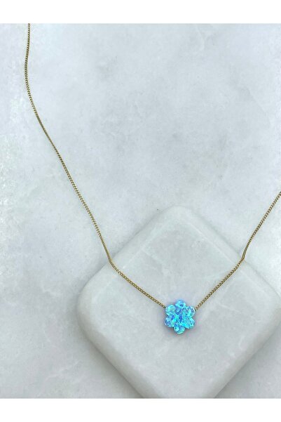 Seda Bijuteri سلسلة خاصة من حجر الأوبال مرصّع بالأحجار على شكل زهرة باللون ال...