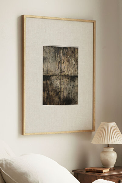 Zevahir Home 1 Piece Natural Wooden Framed Abstract D Textured Reflection Vin...