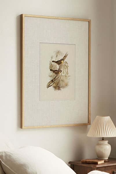 Zevahir Home 1 Piece of Vintage Painting with Natural Wooden Frame, Nature an...