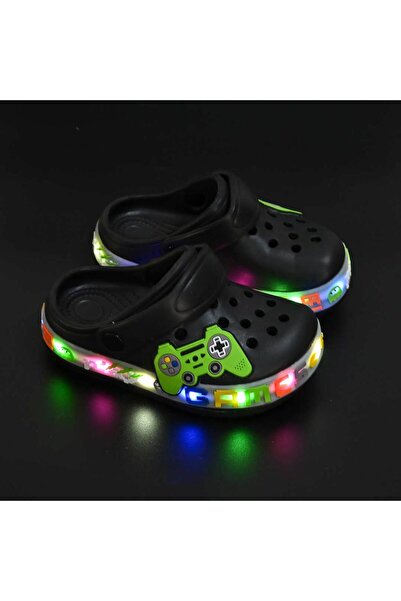 Tmall Papuci pentru copii, cu lumini LED, spumă, PC10, negri