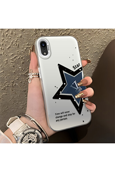 SLIMFELT iPhone XR Uyumlu Kaliteli Yıldızlı Sert Kapak Lüks ve Şık Görünüm Yü...