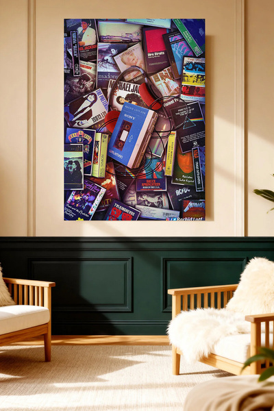 Mushen Studio Retro Cassette Album Covers Nostalgic Music Canvas Painting
