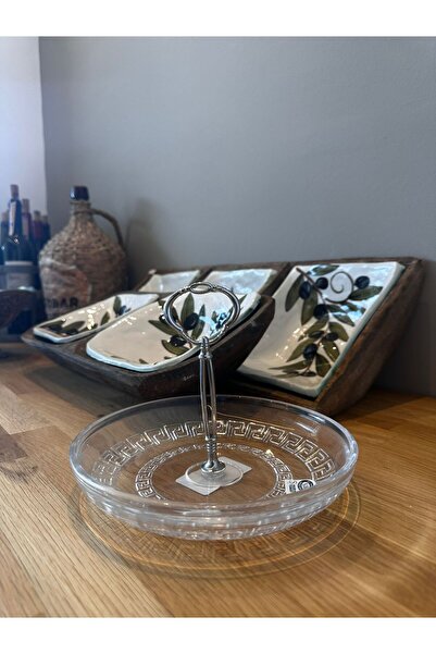 Miko Home & Garden Metal Saplı Cam Sunum Tabağı 19 Cm – Şık Dekoratif Servis ...