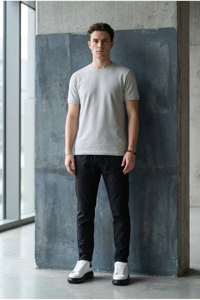 bombe Men's Elastic Waist Boyfriend Fit Jogger Pants Pants