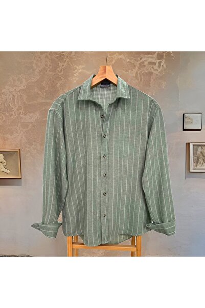 Hazhers Men's Linen Oversize Summer Shirt Loose Comfortable Fit