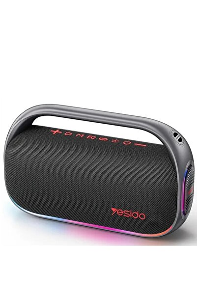 Yesido Portable Bluetooth Speaker, 80W, 8000mAh, IPX5, RGB, Black