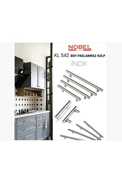 FESTİVALAKS Paslanmaz Boy Kulp Nobel İNOX 192 mm | Modern Dolap & Çekmece Kul...