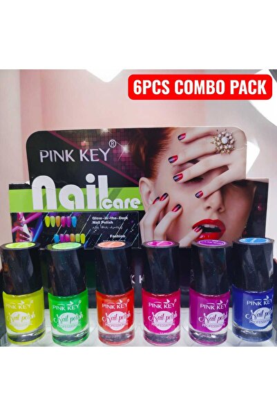 PİNK KEY 6PCS COMBO Nail Polish Set 6x11ml – Multi Colour 6 Different Shades ...