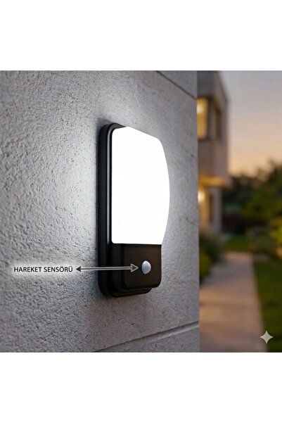 ACK 20W SENSÖRLÜ LED DUVAR APLİĞİ SİYAH 6500K IP65
