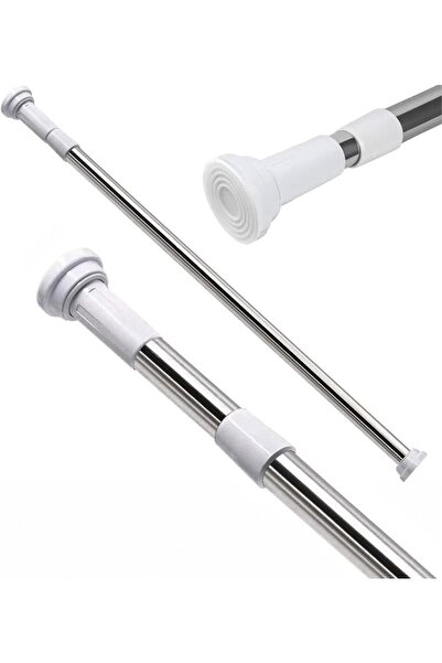 TOSHIONICS Adjustable Telescopic Curtain Rod (140–260cm) with Non-Slip End Ca...