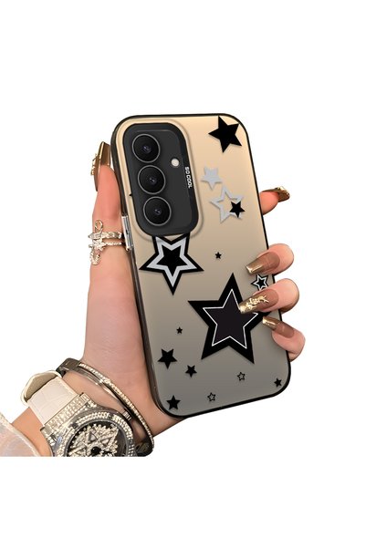PATTERNOVA غطاء حماية متوافق مع سامسونج جالاكسي S25 FE من السيليكون المقاوم للكسر بتصميم نجمة لطيفة منقوش مطبوع مع حماية ضد الصدمات