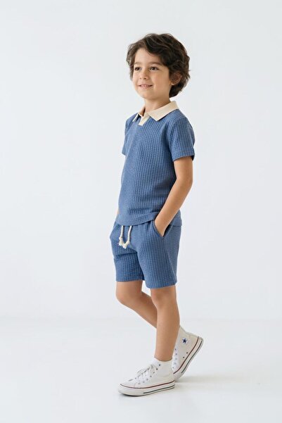 MiaBaby Waffle Summer Boys' 2-Piece Set