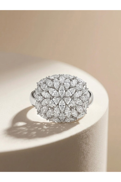 MAJOOD Luxury Multicolored Zirconia Delicate Open Ring