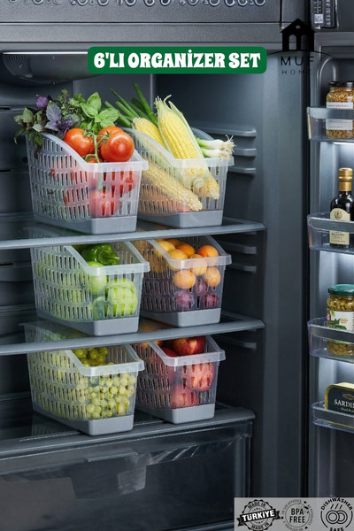 MUF HOME Qlux Ideas 6-Piece Cabinet Organizer Set for Fruits, Vegetables High...