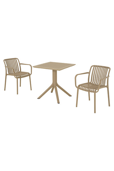 Maison Mex Set mobilier gradina/terasa 2 scaune si masa TIPPUS/ALPINE, bej