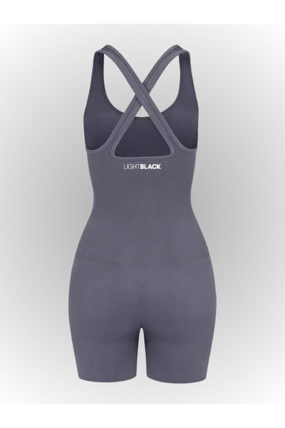 Light Black Seamless Shorts Jumpsuit for Sports & Daily Use Push-Up