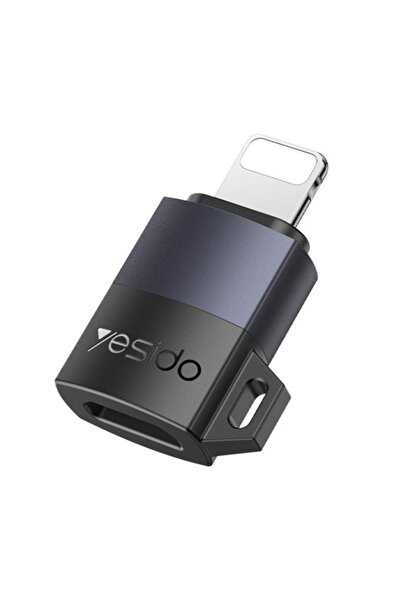 Yesido Adaptor OTG, Lightning la Type-C, 27W, 480Mbps, Aliaj de aluminiu, Gri