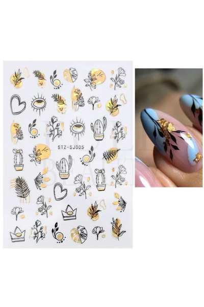 delis Marquise nail stickers, STICKER15, Gold