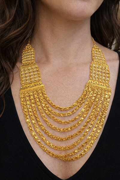 kolyex 8 Sıra Altın Kaplama Urfa Akıtması Madonna Model Özel Günler İçin Şık ...
