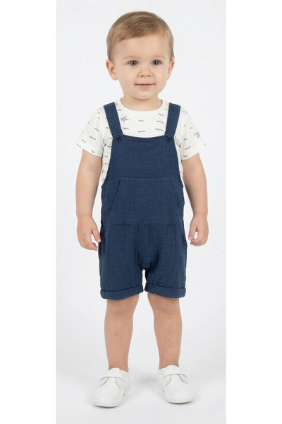 MARCO DONATELI Boys Dungaree Set Short Sleeve, 18M