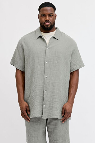 Jack & Jones Cămașă cu guler tip resort, mărime mare - Nantucket