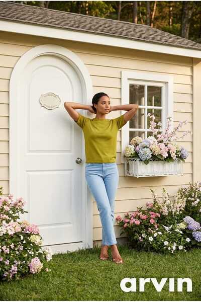 PİXELİA Khaki Green Unisex Oversized Basic Crew Neck T-Shirt