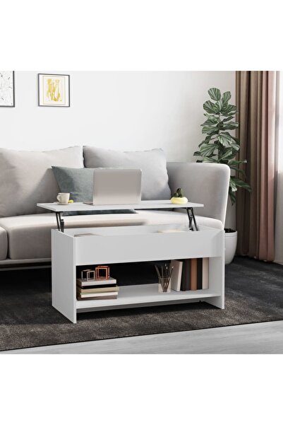 Concept Τραπεζάκι σαλονιού, λευκό, 102x50x52,5 εκ., επεξεργασμένο ξύλο