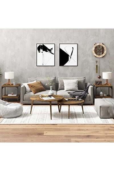 vidaxl Βοηθητικά τραπέζια, 2 τεμ. καπνιστή δρυς 40x40x40 cm επεξεργασμένο ξύλο