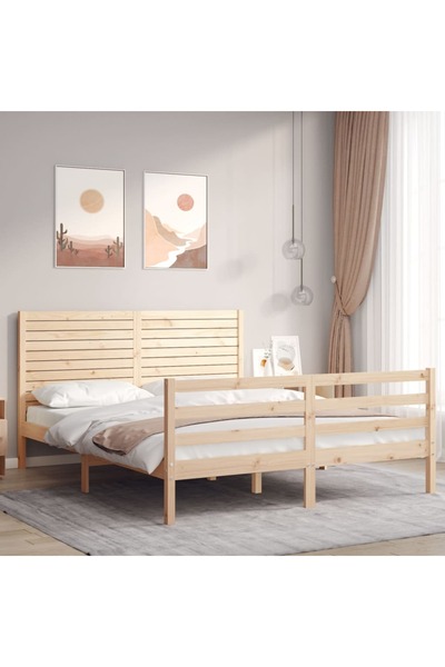 Concept Cadru de pat cu tăblie, 160x200 cm, lemn masiv