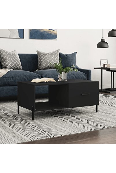 Concept Τραπεζάκι σαλονιού, μαύρο, 90x50x40 εκ., επεξεργασμένο ξύλο