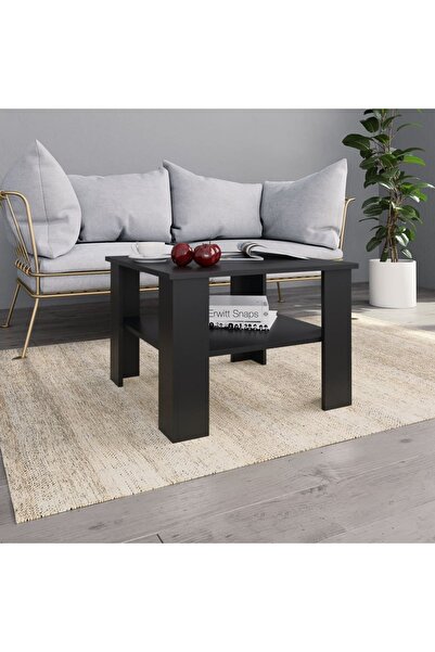 Concept Τραπεζάκι σαλονιού, μαύρο, 60 x 60 x 42 εκ., μοριοσανίδα