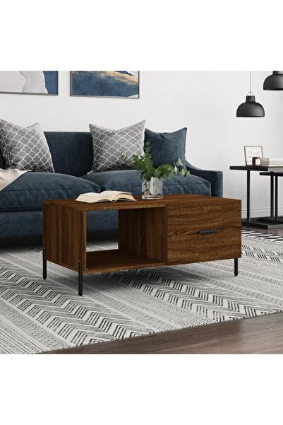 Concept Τραπεζάκι σαλονιού, καφέ δρυς, 90x50x40 εκ., επεξεργασμένο ξύλο